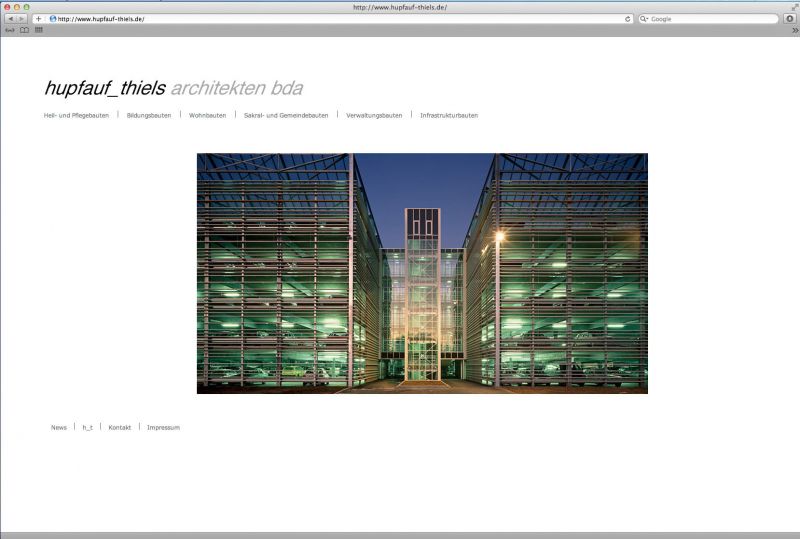 Website Fullservice - Hupfauf_Thiels Architekten, Wiesbaden